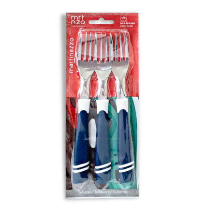 BLISTER X3 TENEDORES DE MESA AZUL + BLANCO