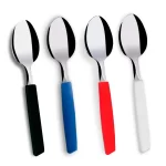 cucharas cubiertos linea piemonte mango plastico de acero inoxidable Martinazzo