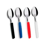 cucharitas de te cubiertos linea piemonte mango plastico de acero inoxidable Martinazzo