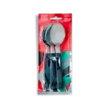 pack x3 cucharas acero inoxidable con mango plastico