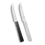 cuchillos de cocina blanco y negro mango plastico decorado floreado martinazzo